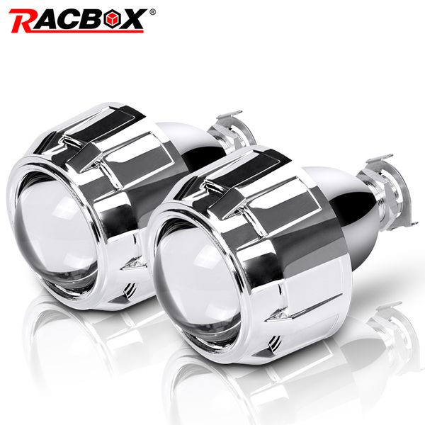 

2pc mini 2.5inch bi-xenon projector len sliver black shroud adapter h7 h4 headlight use h1 hid bulb for diy retrofit bixenon