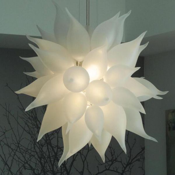 

lamps round led crystal chandeliers lights white wedding home decorative suspension pendant lamp hand blown glass chandelier lighting