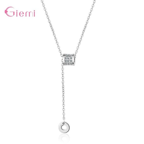 

luxury 925 sterling silver micro pave cubic zircon cylinder necklace for women girl trendy chain pendant jewelry gifts