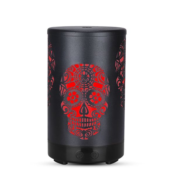 umidificatori più votati 100ML Skull Iron 7 LED Aromaterapia a colori Umidificatore per uso domestico Mini Aromaterapia Umidificazione Olio essenziale Diffusore Purificatore d'aria