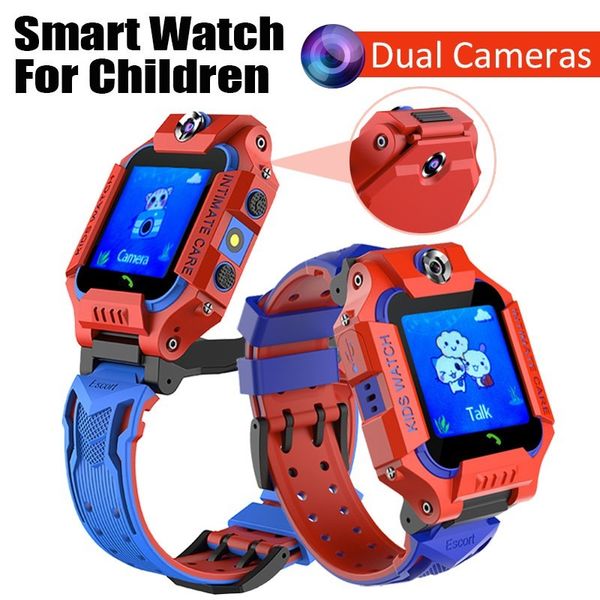 

dual camera children's smart watch 2g sim card call kids smart watches lbs positioning anti lost watch phone for baby girls boys, Slivery;brown