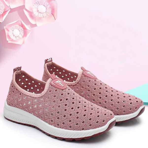 

mesh shoes women's summer old beijing cloth shoes women's breathable hollow out mesh casual sports middle-ag, Black