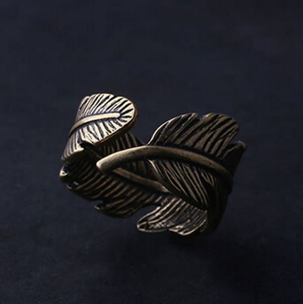 

new vintage feather rings wholesale charms antique couples leaf feather rings finger fashion jewelry for women, Slivery;golden