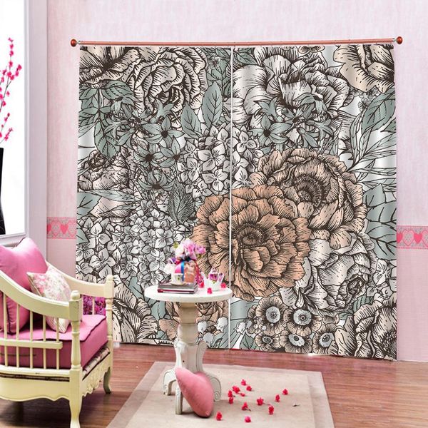 

p custom simple custom flower curtains for living room bedroom blackout curtains