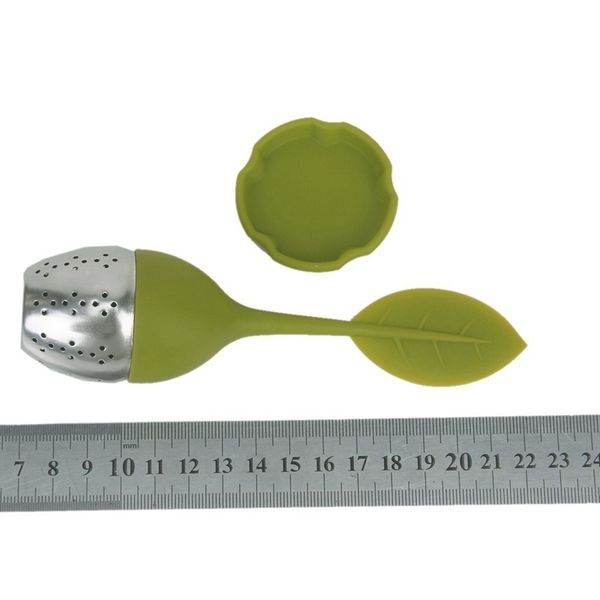 

stainless steel infuser tea strainer lid with silicone green tea strainers