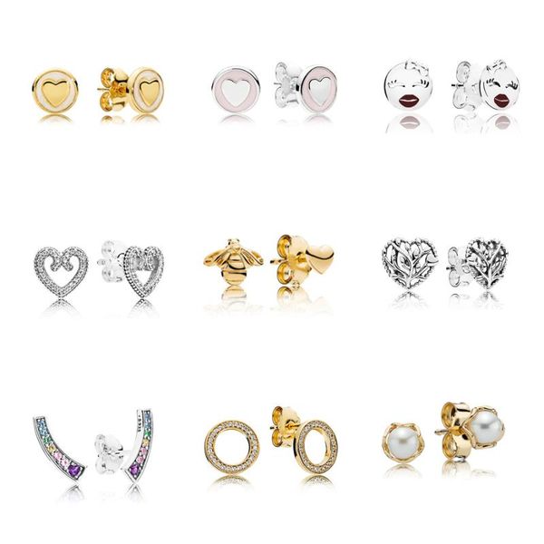 

golden circular forever playful wink sweet statement earring 925 sterling silver hanging earring studs for women europe jewelry, Golden;silver