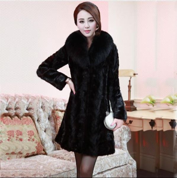 

furry 2019 winter women's faux fur jacket artificial fur overcoat furry coat femme plus size fake outwear z351, Black