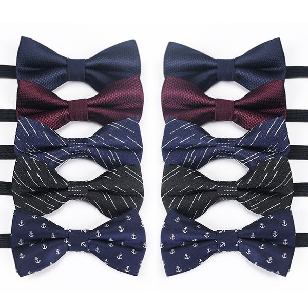 

classic children bow tie solid color print ties for men butterfly party pet adjustable bowtie kids polyester tie gentleman tie, Red;brown