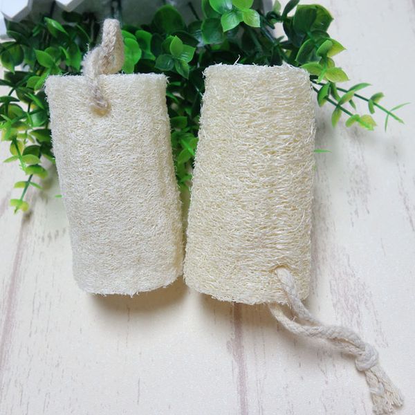 

10cm natural loofah bath scrubbers massage bath brush mesh sponge spa cleaning tools