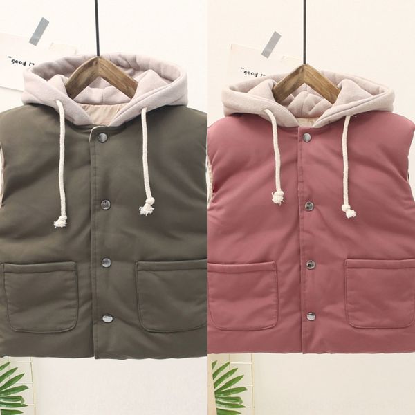 

children's 2019-pack knitted hat baby down cotton warm wo female female warm vest men's and women's vest waistcoat waistcoat, Camo