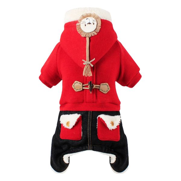 

dog jacket pet clothing comfortable soft fashionable for christmas red