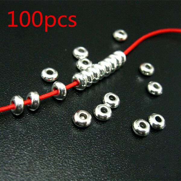 

wholesale 100pcs round silver stainless steel charms spacer beads diy jewelry findings jewelry necklaces & pendants charms beads, Black