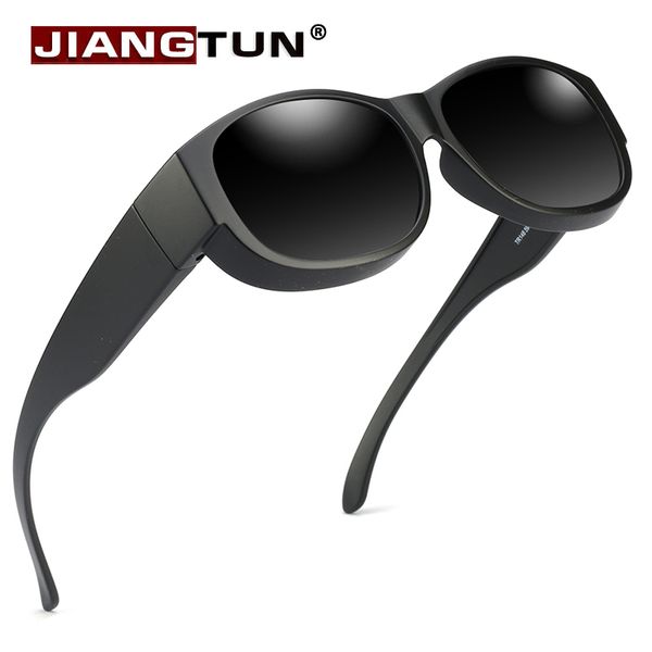 

jiangtun brand sunglasses polarized glasses fit over prescription glasses uv400, White;black