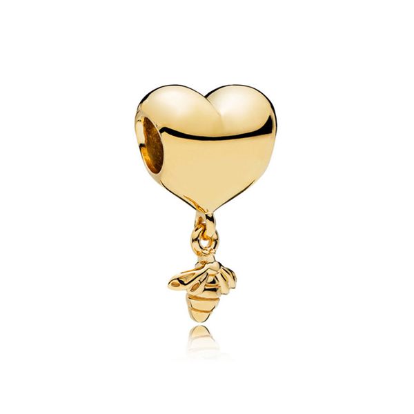 

новый 100% стерлингового серебра 925 1: 1 аутентичные 767022 сердце сердца и би шарм браслет оригинальные женщины подарок ювелирных изделий, Black