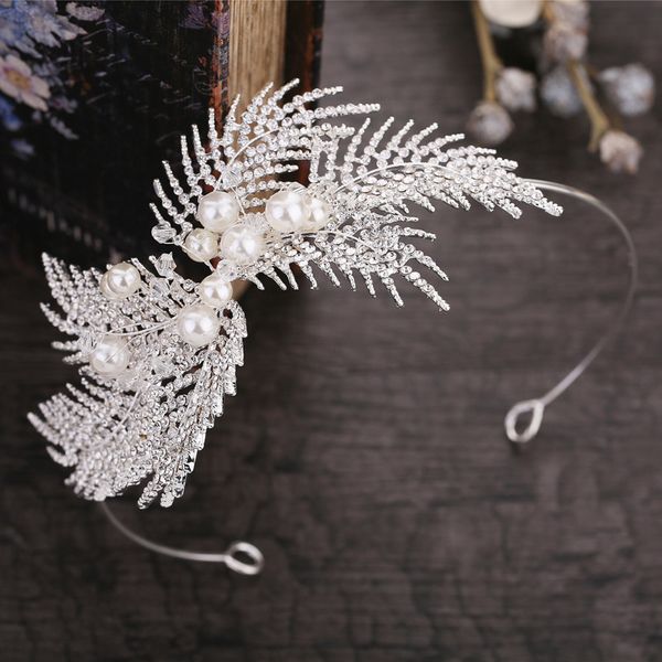 

bride headwear korean hair decorate silver fully-jewelled leaf an crown hair hoop silver eardrop suit wedding serve headwear