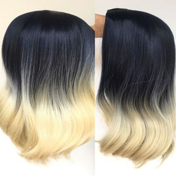 Black And Blue Mixed Dyed Golden Wave Wave Head Short Curly Hair