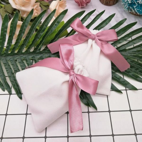 

jewelry velvet bag packaging necklace bracelet makeup bead drawstring bag wedding party gift pouches 20pcs, Pink;blue