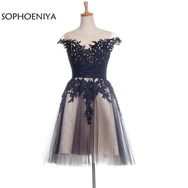 

new arrival black lace cocktail dresses 2020 vestido de festa curto short cocktail dress robe in stock party dress, White;black