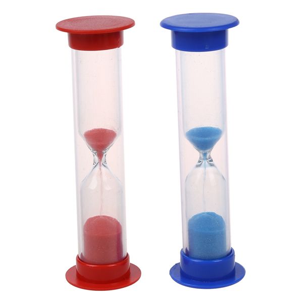 

2 hourglass watch colored sand children 2 minutes