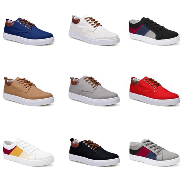 

shipping men shoes no-brand canvas sports casual sneakers white black red grey khaki blue fashion shoes size 40-45 new style 381