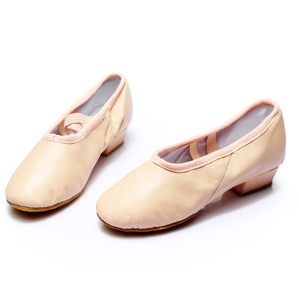 

women's square dance modern dance ballet shoes for women flat heel leather practice shoes teachers' shoes, Black