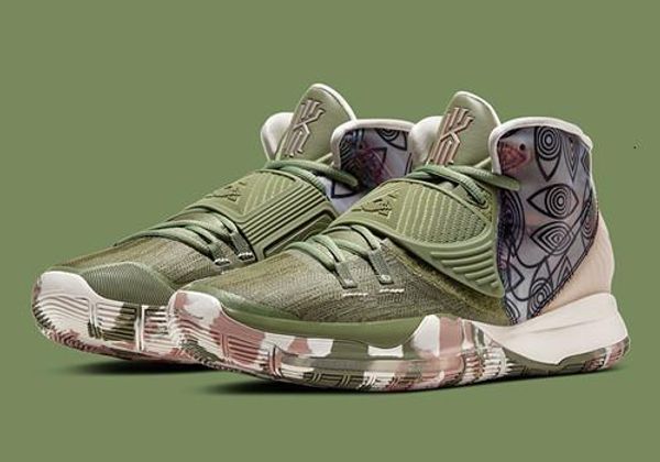 

2020 new shang hai basketball shoes sale dark green women kyrie lrving vi sports basketball shoes with box delivery, Black