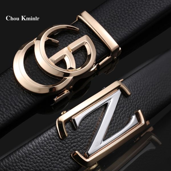 

genuine leather automatic buckle men's youth personalized casual bag edge layer pure casual bag belt belt cowhide business, Black;brown