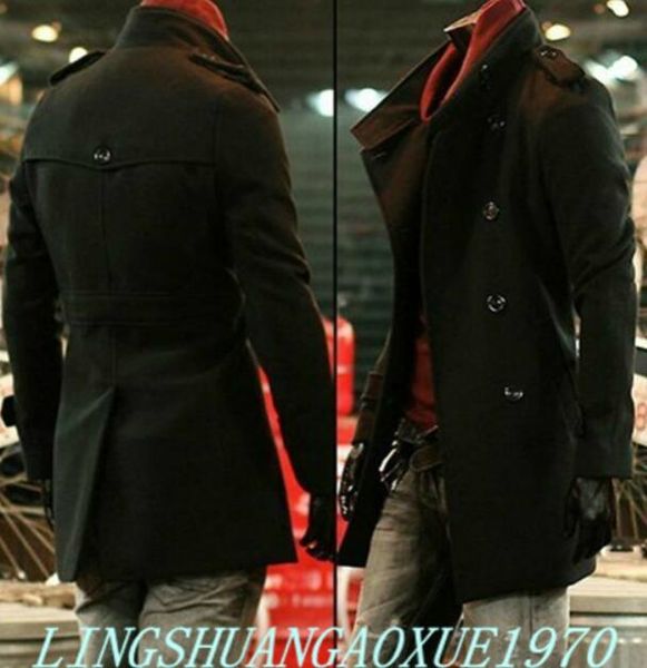 

stand collar casual woolen coat men trench coats overcoat mens cashmere coat casaco masculino inverno england black brown 9xl