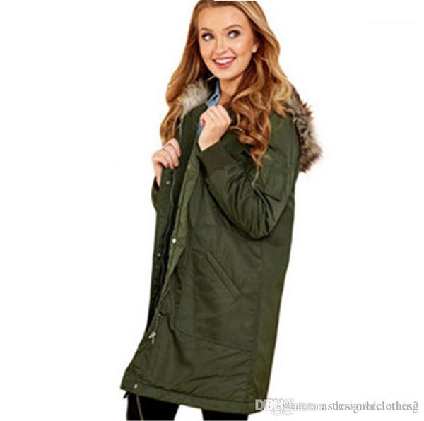 

color faux fur collar winter jacket casual warm womens outerwear designer womens trench coats fashion solid, Tan;black