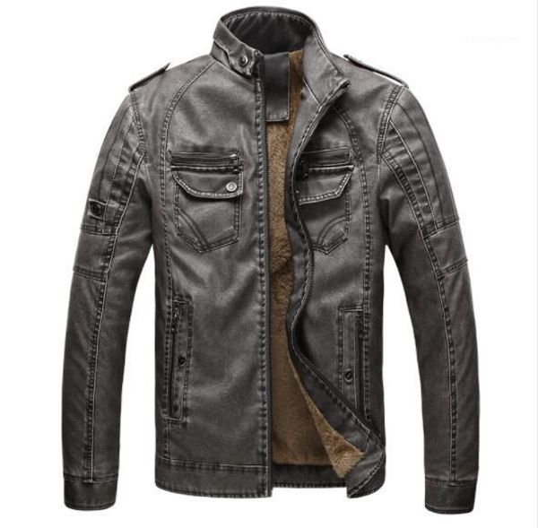 

mens leather designer jacket winter thick fashion male coats, Black