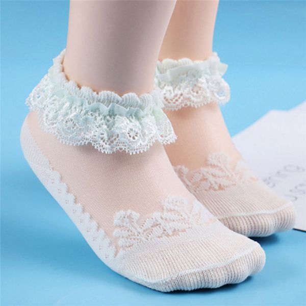 

newborn toddler baby girls socks lace ruffles socks mesh breathable princess fashion casual kids ankle summer, Pink;yellow