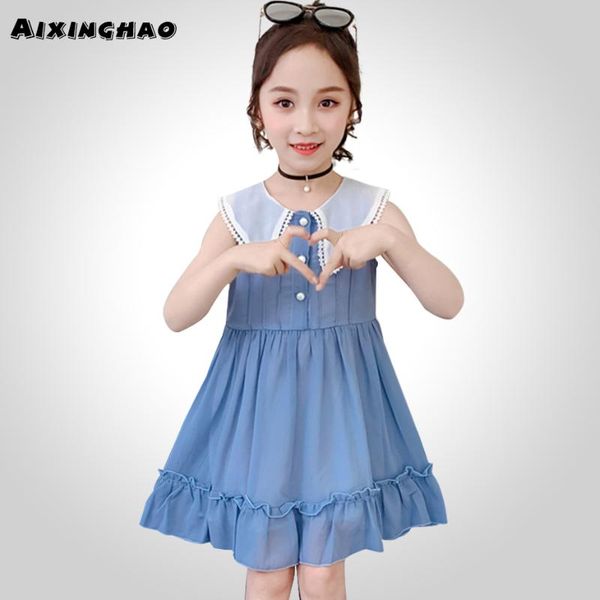 

summer dress girl lace neck girl child dress patchwork kids ruffles dresses sleeveless girls clothing 6 8 10 12 14, Red;yellow