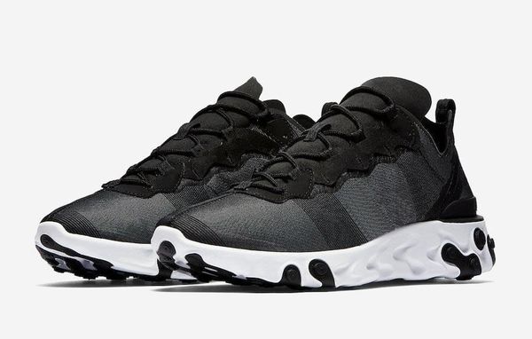 

2020new athletic react element 55 black white men women running shoes black total orange trainers pure platinum racer blue sneakers