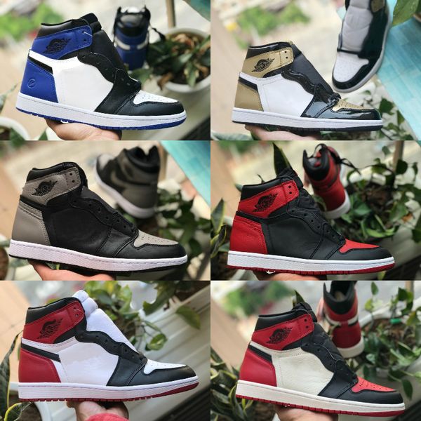 

2020 new high og mens 1 basketball shoes court purple chicago retroes banned shadow bred red yellow white black toe women 1s shoes