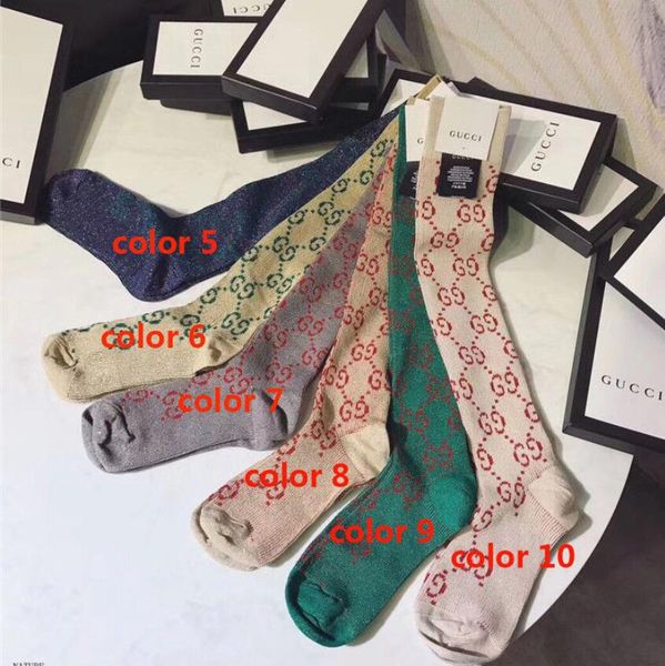 

fashion women socks with branded letters pattern with box striped socks ladies stockings hosiery causal brand socks 10 colors available, Black;white