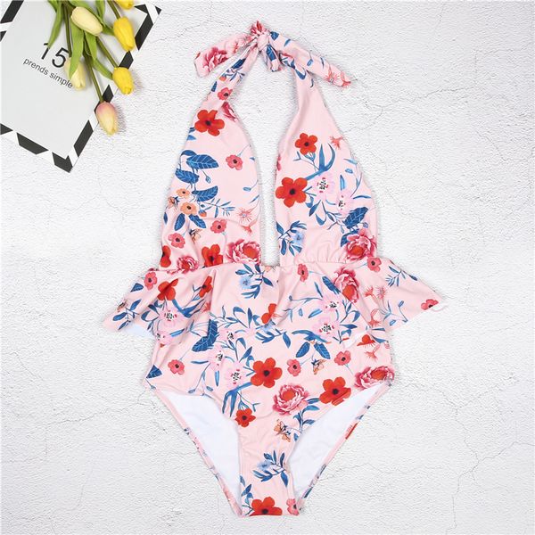 

One Piece Swimsuit Floral Bikini Swimming Suit For Women Bathing Suit Ladies Swimwear Biquinis Feminino 2019 Monokini Swimsuit