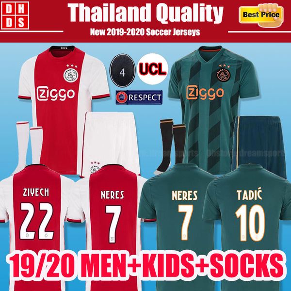 

2019 2020 FC ajax soccer jerseys DE JONG ALVAREZ ajaxa msterdam camiseta fútbol 19 20 VAN DE BEEK NERES Kids Kit TADIC ZIYECH Football Shirt