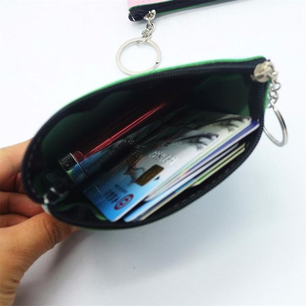 

new mini coin purses 1pc portable cartoon cat pattern women girls lady leather small wallet coin purse kids small clutch bag, Red;black