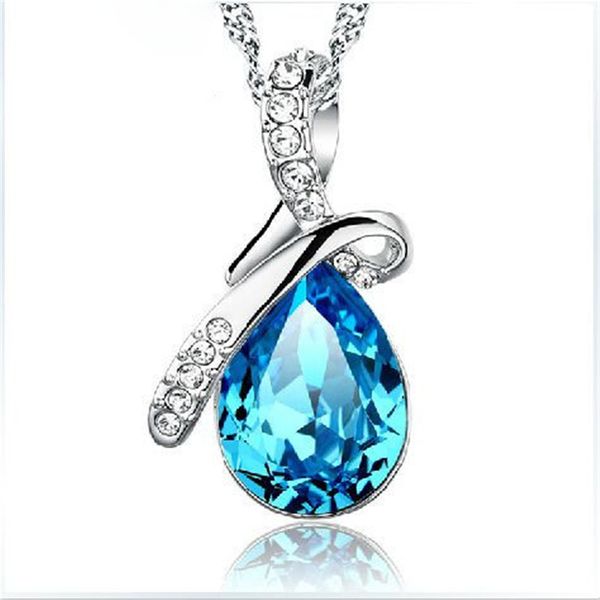 

women's chalcedony sapphire pendant bizuteria angel's s925 silver necklace clavicle chain collier amethyste jewelry pendants