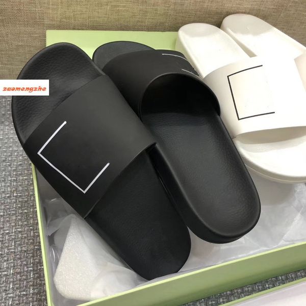 

new fashion off leisure indoor beach slippers white printing couple slippers, Black