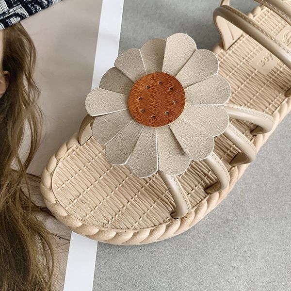 

2020 tide slippers woman non-slip soled women sandals roman peep toe flat sandalia outdoor fashion leisure leisure round toe, Black