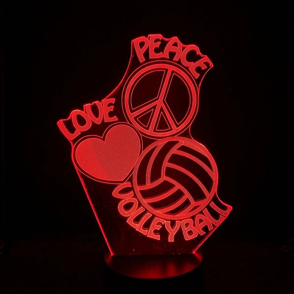 

volleyball led night light sport led decorative light love peace prize led optical desk fancy infant multicolor 3d lamp