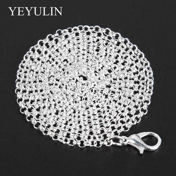 

gold silver zinc alloy metal chain necklace for women men diy pendant necklace jewelry accessories 86cm