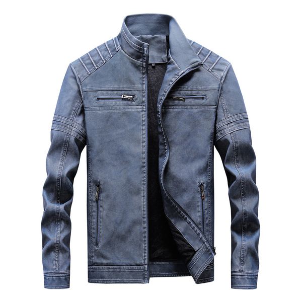 

2019 new men's pu jacket winter autumn leather coats motorcycle jackets slim fit male brand clothing plus size 6xl hx204, Black