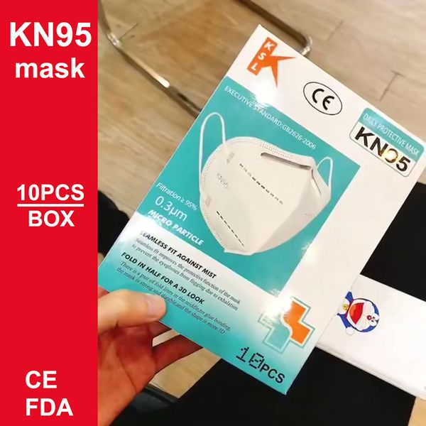 

folding kn95 ffp2 mask with multi layers protection anti-dust respirator n95 face mask with self-priming filter with color box 10pcs per box
