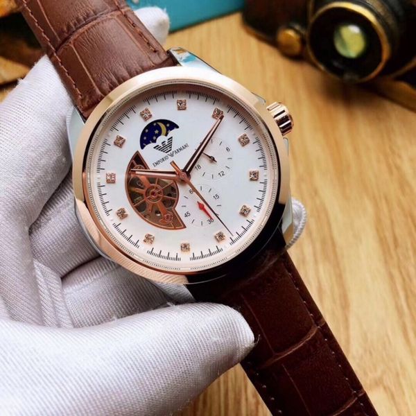 

2020 новые механические часы марки мужские часы мужские автоматические роскошные часы спортивные качества часы часы мужские высокого класса, Slivery;brown