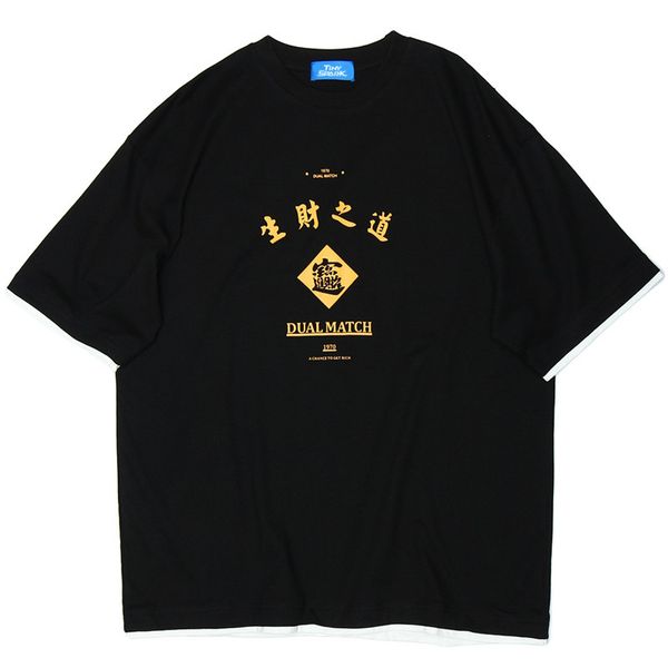 

Januarysnow Summer 2020 Men Hip Hop T Shirt Streetwear Chinese Kanji T-Shirt Short Sleeve Cotton Harajuku Tshirt Black Tops Tees HipHop New