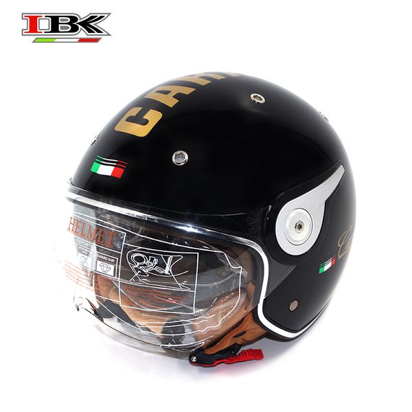 

ibk мотоциклетные шлемы электрический велосипед скутер каско каска унисекс 3/4 лица анти-уф открытое лицо двойной объектив четыре сезона шле