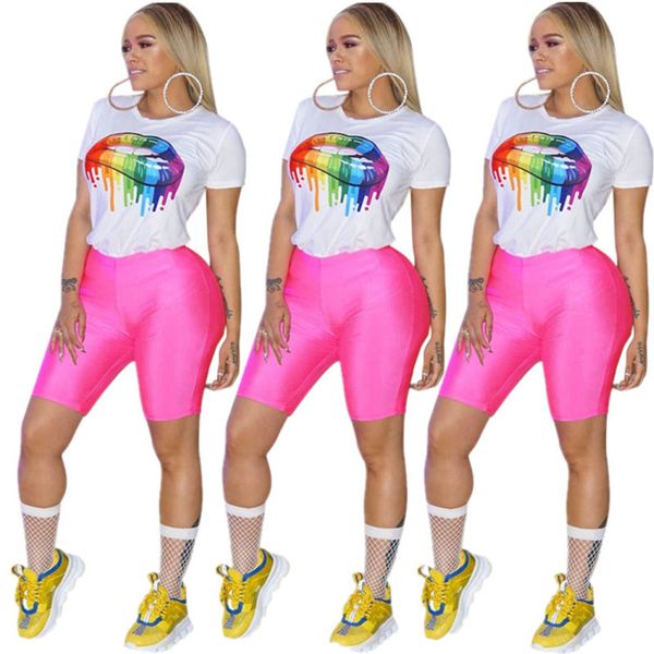 

Women ummer tee color lip painted t hirt hort leeve round neck brand fa hion rainbow lip ca ual t hirt 3xl plu ize a3134