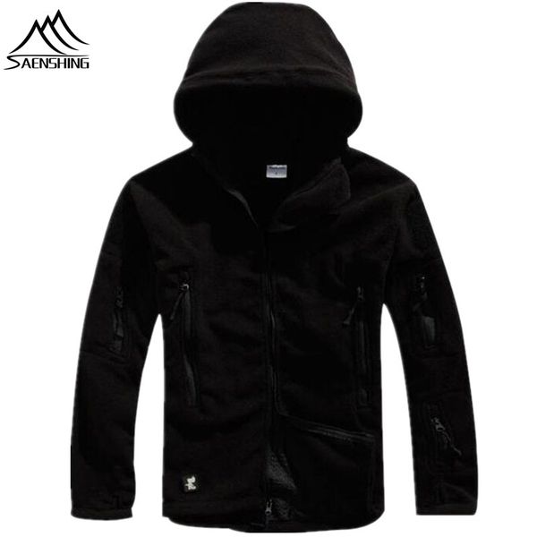 

saenshing outdoor sports fleece warm men tactical jacket thermal breathable hooded men jacket coat outerwear plus size, Blue;black